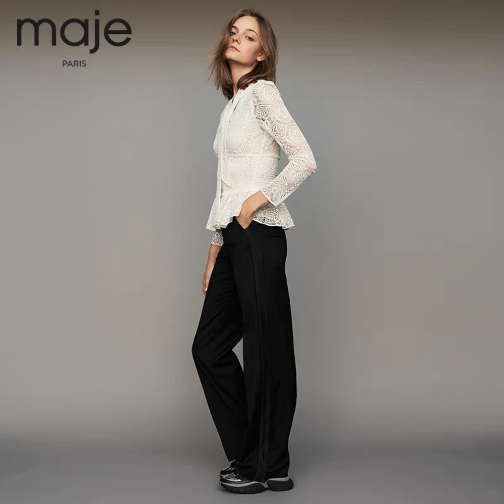 Maje Black Suit-material Casual Pants New with Tag